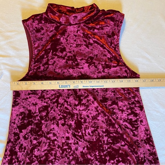 Modcloth Crushed Red Velvet Mini Dress - Size Medium - Picture 9 of 12